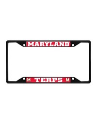 Maryland Terrapins Metal License Plate Frame Black Finish Red by   