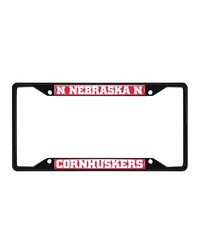 Nebraska Cornhuskers Metal License Plate Frame Black Finish Red by   