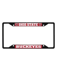 Ohio State Buckeyes Metal License Plate Frame Black Finish Red by   