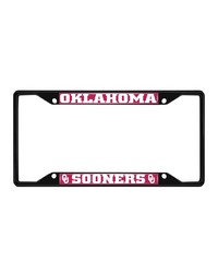 Oklahoma Sooners Metal License Plate Frame Black Finish Crimson by   