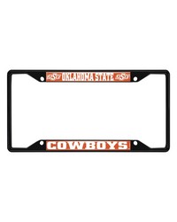 Oklahoma State Cowboys Metal License Plate Frame Black Finish Black by   