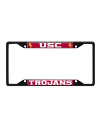 Southern California Trojans Metal License Plate Frame Black Finish Cardinal by   