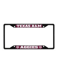 Texas AM Aggies Metal License Plate Frame Black Finish Maroon by   