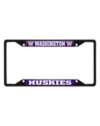 Washington Huskies Metal License Plate Frame Black Finish Purple by   