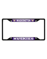 Washington Huskies License Plate Frame Black by  Fairwinds Studio 
