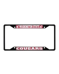 Washington State Cougars Metal License Plate Frame Black Finish Gray by   