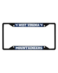 West Virginia Mountaineers Metal License Plate Frame Black Finish Blue by   