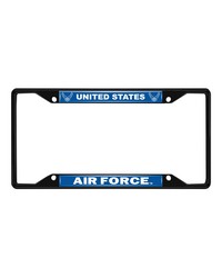 U.S. Air Force Metal License Plate Frame Black Finish Blue by   