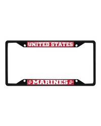 U.S. Marines Metal License Plate Frame Black Finish by   
