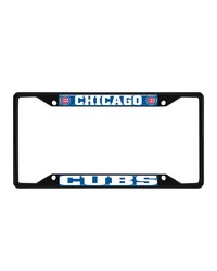 Chicago Cubs Metal License Plate Frame Black Finish Blue by   