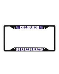Colorado Rockies Metal License Plate Frame Black Finish Purple by   