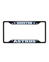 Houston Astros Metal License Plate Frame Black Finish Navy by   