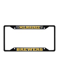 Milwaukee Brewers Metal License Plate Frame Black Finish Navy by   