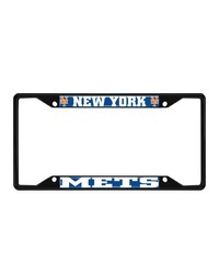 New York Mets Metal License Plate Frame Black Finish Navy by   