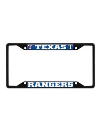 Texas Rangers Metal License Plate Frame Black Finish Blue by   