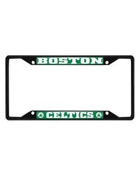 Boston Celtics Metal License Plate Frame Black Finish Chrome by   