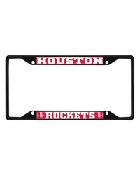 Houston Rockets Metal License Plate Frame Black Finish Red by   