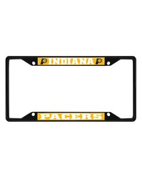 Indiana Pacers Metal License Plate Frame Black Finish Chrome by   