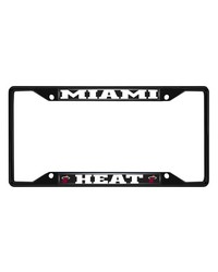 Miami Heat Metal License Plate Frame Black Finish Chrome by   