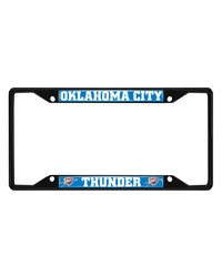 Oklahoma City Thunder Metal License Plate Frame Black Finish Chrome by   