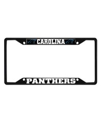 Carolina Panthers Metal License Plate Frame Black Finish Black by   