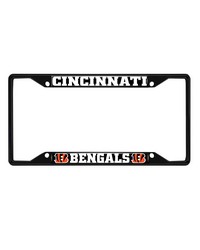 Cincinnati Bengals Metal License Plate Frame Black Finish Black by   