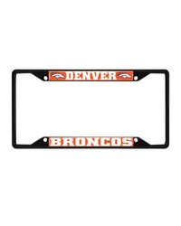 Denver Broncos Metal License Plate Frame Black Finish Orange by   