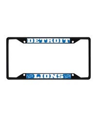 Detroit Lions Metal License Plate Frame Black Finish Blue by   