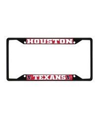 Houston Texans Metal License Plate Frame Black Finish Red by   