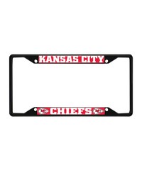 Kansas City Chiefs Metal License Plate Frame Black Finish Red by   