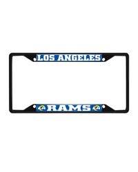 Los Angeles Rams Metal License Plate Frame Black Finish Blue by   