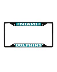Miami Dolphins Metal License Plate Frame Black Finish Teal by   