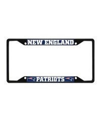 New England Patriots Metal License Plate Frame Black Finish Navy by   