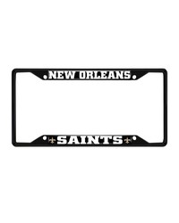 New Orleans Saints Metal License Plate Frame Black Finish Black by   