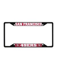 San Francisco 49ers Metal License Plate Frame Black Finish Red by   