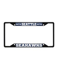 Seattle Seahawks Metal License Plate Frame Black Finish Blue by   
