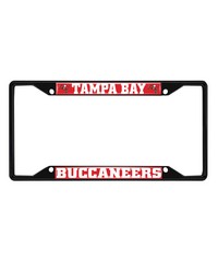 Tampa Bay Buccaneers Metal License Plate Frame Black Finish Red by   
