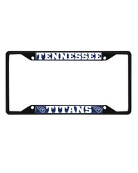 Tennessee Titans Metal License Plate Frame Black Finish Blue by   