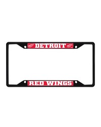 Detroit Red Wings Metal License Plate Frame Black Finish Red by   