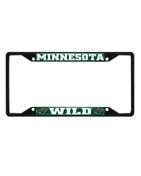 Minnesota Wild Metal License Plate Frame Black Finish Green by   