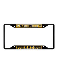 Nashville Predators Metal License Plate Frame Black Finish Yellow by   