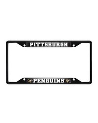 Pittsburgh Penguins Metal License Plate Frame Black Finish Black by   
