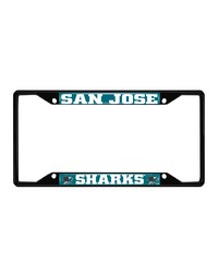 San Jose Sharks Metal License Plate Frame Black Finish Turquoise by   