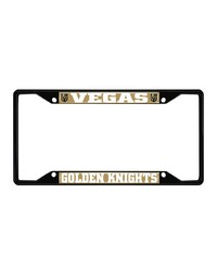 Vegas Golden Knights Metal License Plate Frame Black Finish Gold by   