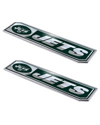 New York Jets 2 Piece Heavy Duty Aluminum Embossed Truck Emblem Set Green by   