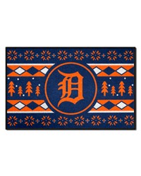 Detroit Tigers Holiday Sweater Starter Mat Accent Rug  19in. x 30in. Navy by   