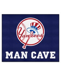 New York Yankees Man Cave Tailgater Rug  5ft. x 6ft. Navy by   