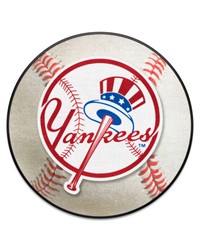 New York Yankees Baseball Rug  27in. Diameter White by   