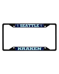Seattle Kraken Metal License Plate Frame Black Finish Black by   