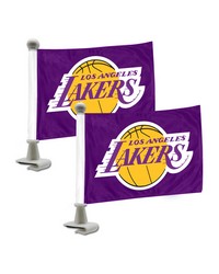 Los Angeles Lakers Ambassador Car Flags  2 Pack Mini Auto Flags 4in X 6in Purple by   